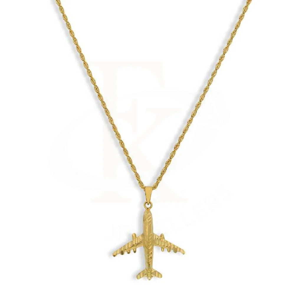 Ladies necklaces true radiance -Gold Necklace (Chain With Airplane Pendant) 18KT - FKJNKL18K3112