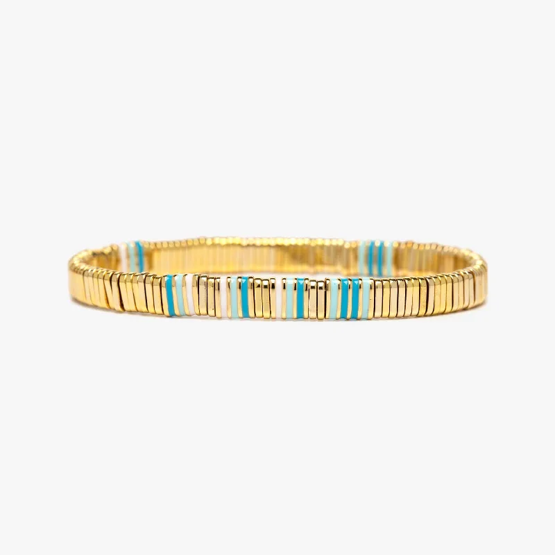 Ladies bracelets near glow -Metal and Enamel Gold Stretch Bracelet