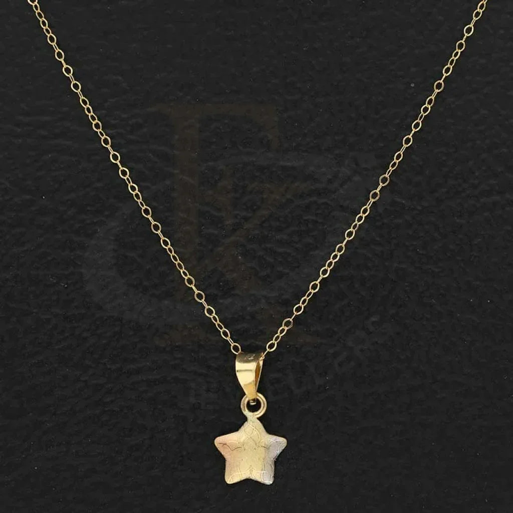 Ladies necklaces dusk radiance -Gold Necklace (Chain with Tri Tone Star Pendant) 18KT - FKJNKL18K8681