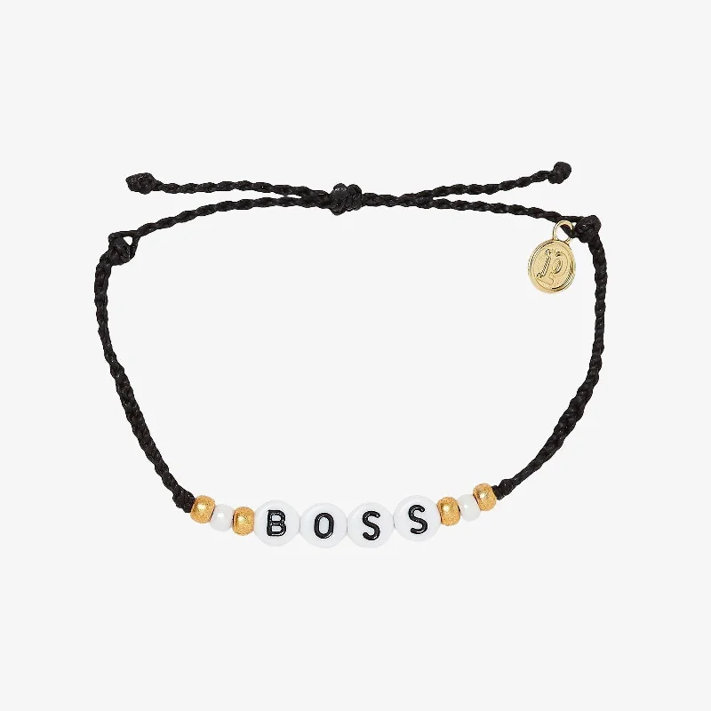 Ladies bracelets zirconia radiance -Boss Alphabet Bead Bracelet