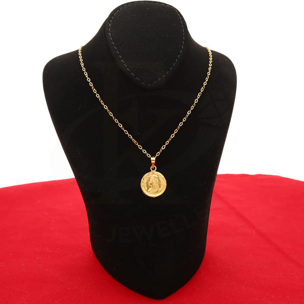 Ladies necklaces heart shaped glow -Gold Victoria Coin Necklace  (Chain with Pendant) 18KT - FKJNKL18K2393