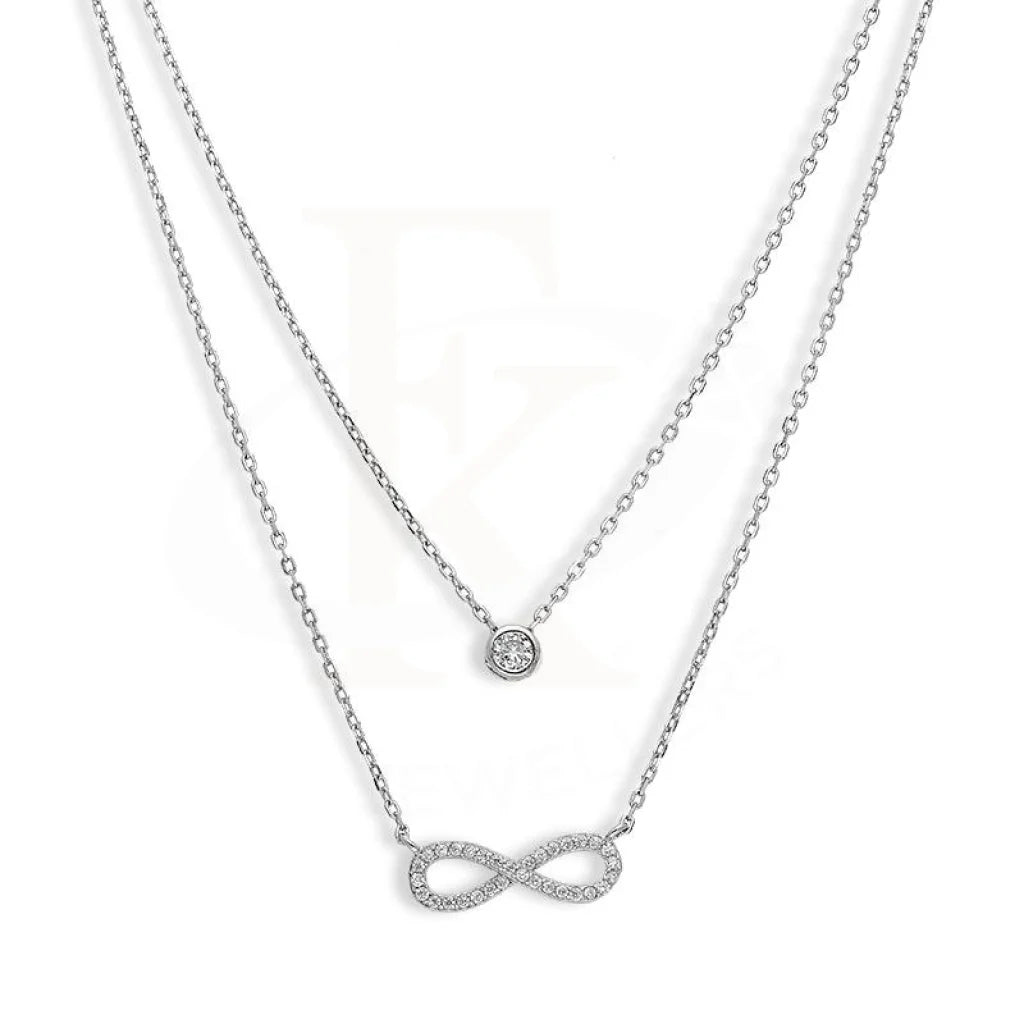 Ladies necklaces bold shine -Sterling Silver 925 Infinity Necklace - FKJNKLSL2701