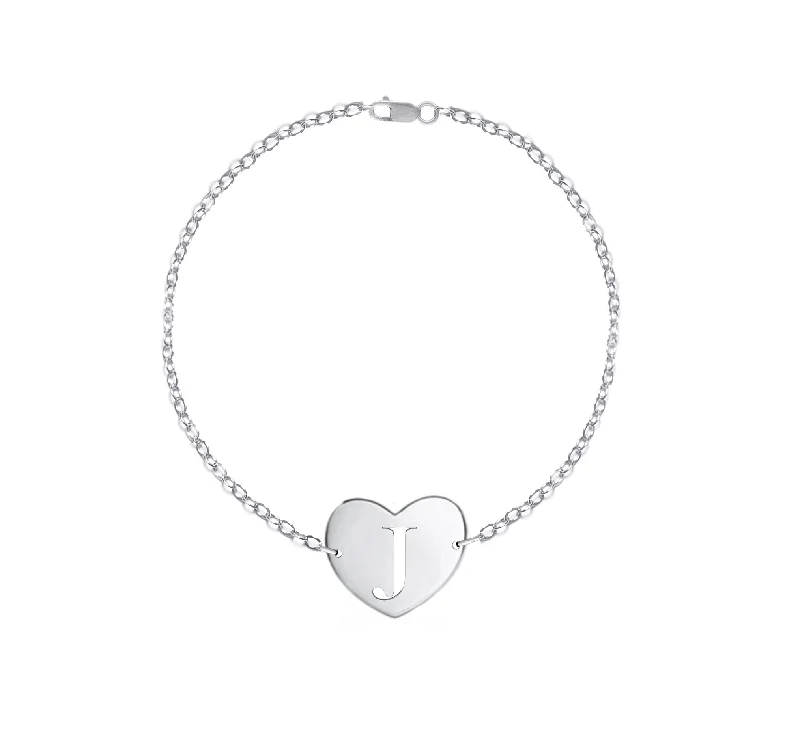 Ladies bracelets fair charm -Venus Initial Heart Bracelet