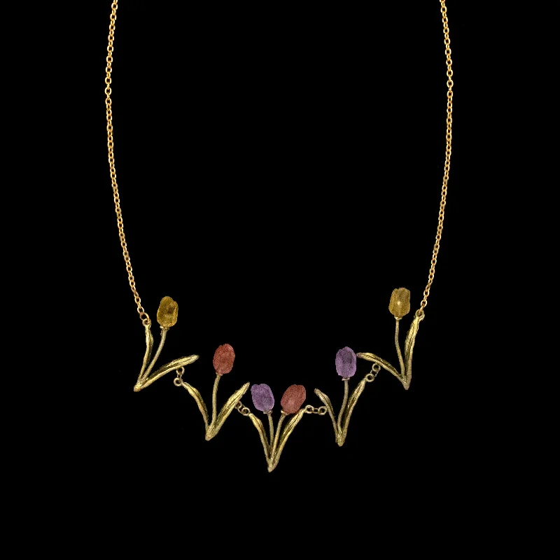 Ladies necklaces moonstone glow -Tulip Necklace