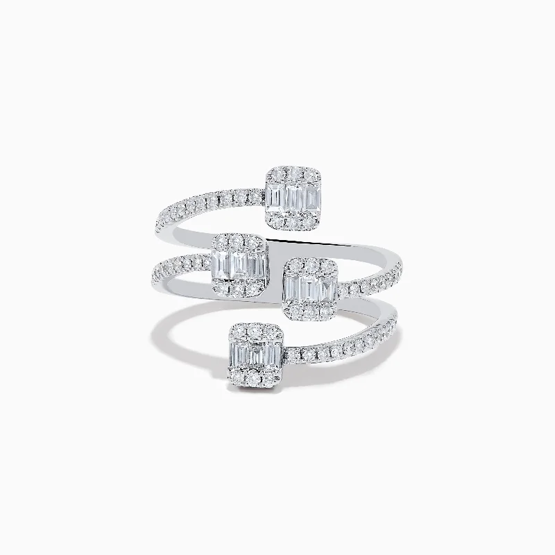 ladies rings flashy-Classique 14K White Gold Diamond Ring