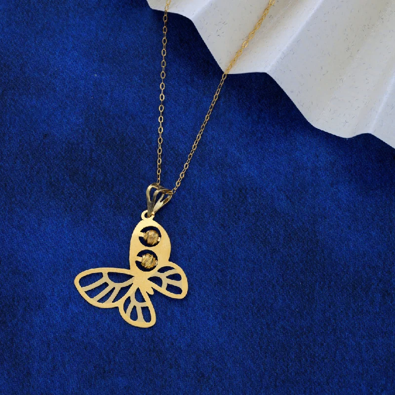 Ladies necklaces lore radiance -Gold Necklace (Chain Butterfly Shaped Pendant) 21KT - FKJNKL21KM9568