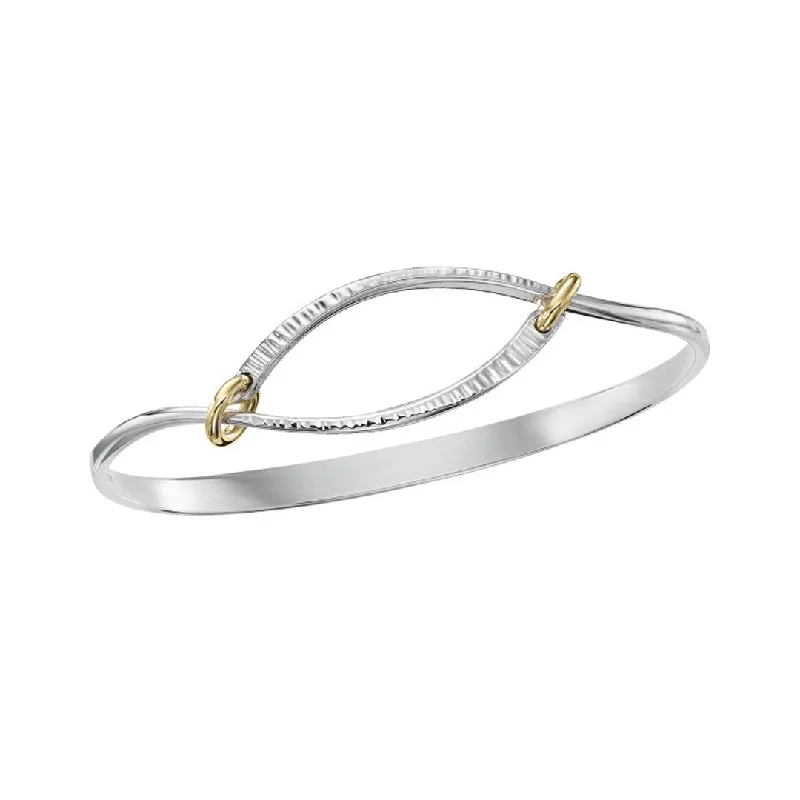 Ladies bracelets zirconia radiance -Silver & Gold Bangle Bracelet