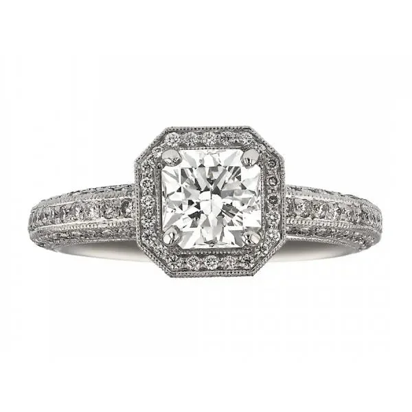 ladies rings round-Flanders Halo Peekaboo Diamond Ring