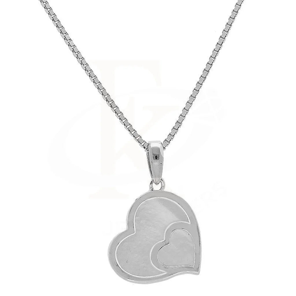 Ladies necklaces hope charm -Sterling Silver 925 Twin Heart Necklace - FKJNKL1981