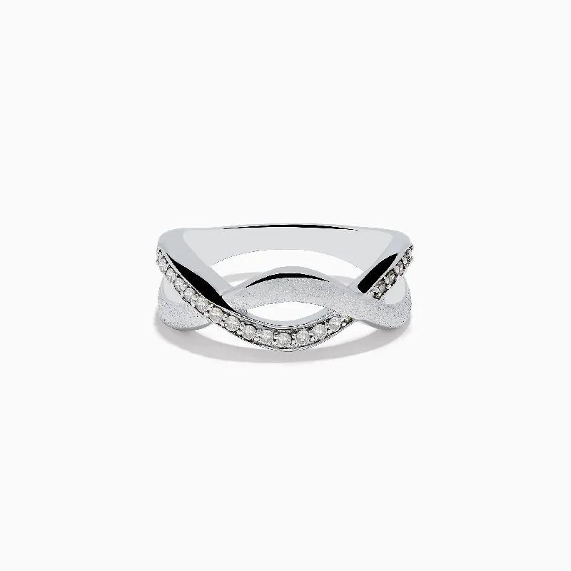 ladies rings metallic-925 Sterling Silver Diamond Ring