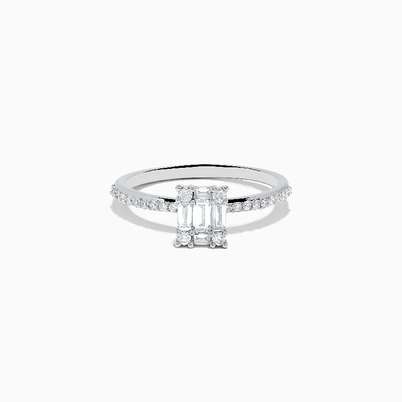 ladies rings claw-Classique 14K White Gold Diamond Ring