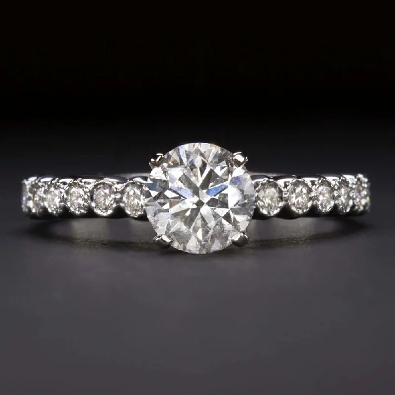 lab-grown diamond engagement rings -1.25ct NATURAL DIAMOND ENGAGEMENT RING ROUND BRILLIANT CUT WHITE GOLD 1 CARAT