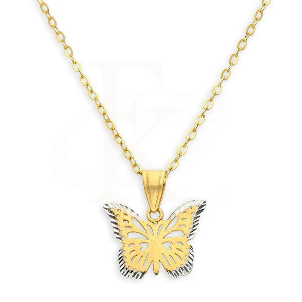 Ladies necklaces blend glow -Gold Necklace (Chain with Butterfly Pendant) 18KT - FKJNKL18K2352