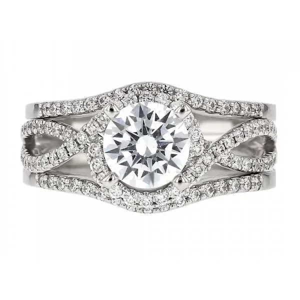 ladies rings natural-Curved Diamond Ring Guard