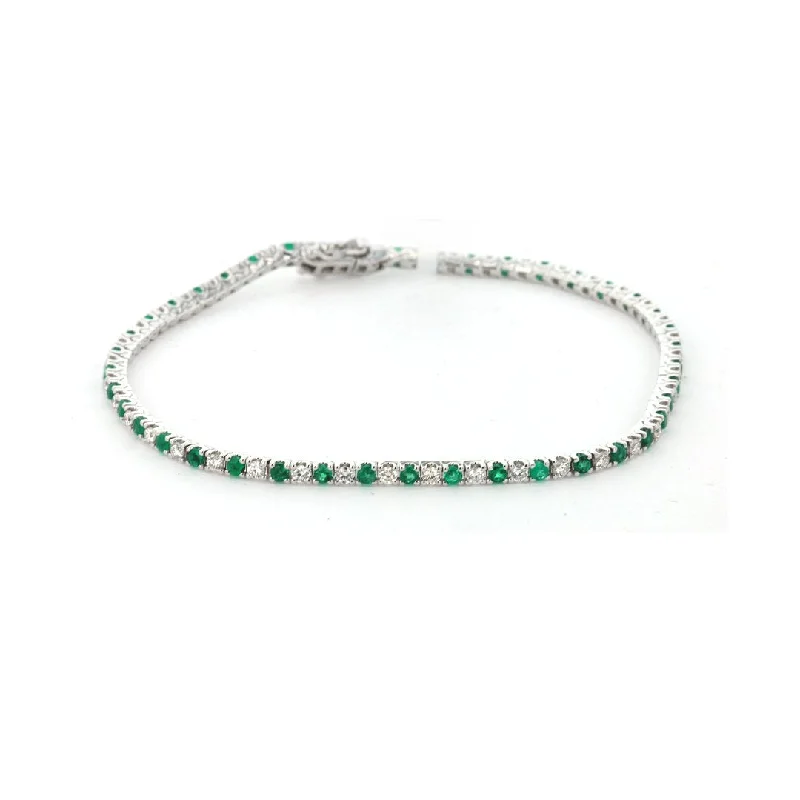 Ladies bracelets hope charm -Emerald & Diamond Eternity Bracelet | M10278861