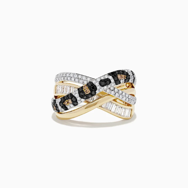 Signature 14K Yellow Gold Diamond Spot Crossover Ring