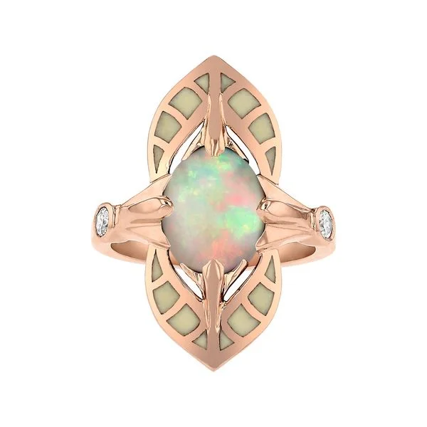 ladies rings extravagant-Art Nouveau Opal Ring