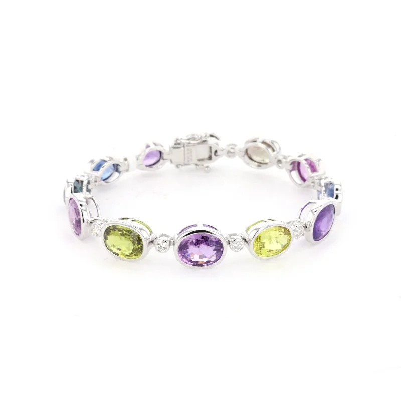 Ladies bracelets amethyst radiance -Multi-Color Sapphire Bracelet