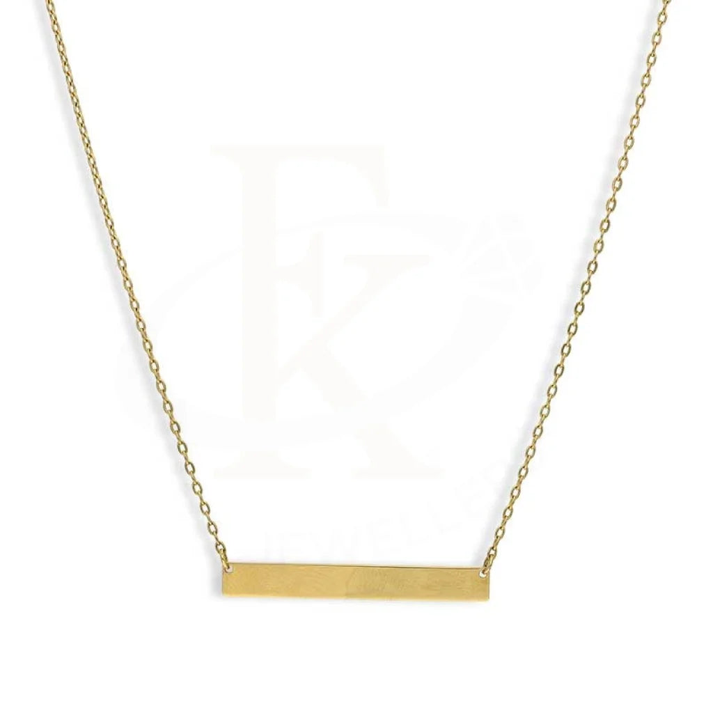 Ladies necklaces with luminous pendants -Gold Name Bar Necklace 18KT - FKJNKL18K3150