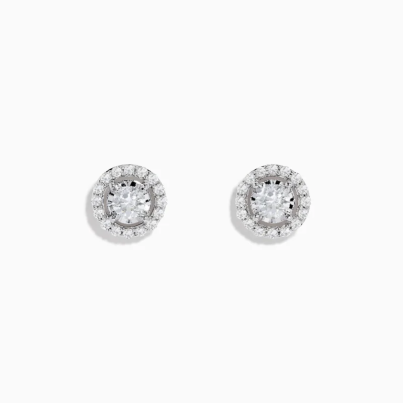 ladies earrings monochrome-14K White Gold Diamond Stud Earrings