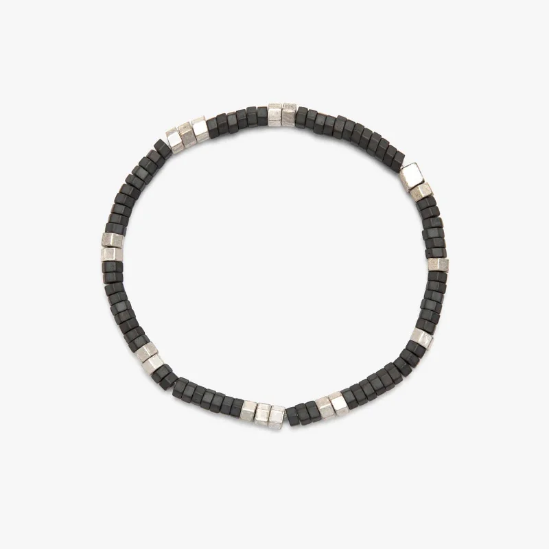 Ladies bracelets dip charm -Men's Faceted Pyrite Stretch Bracelet