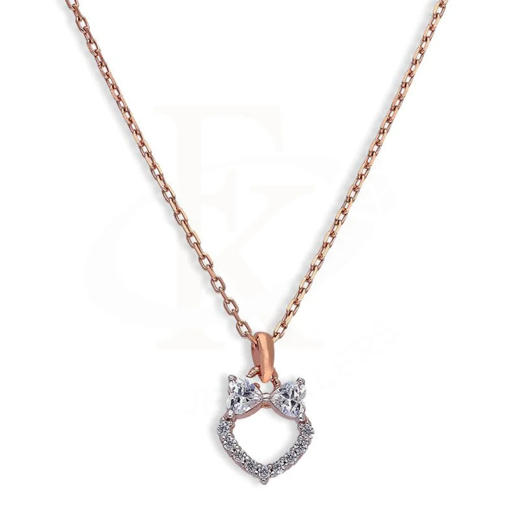 Ladies necklaces root radiance -Sterling Silver 925 Rose Gold Plated Heart Necklace - FKJNKLSL2626