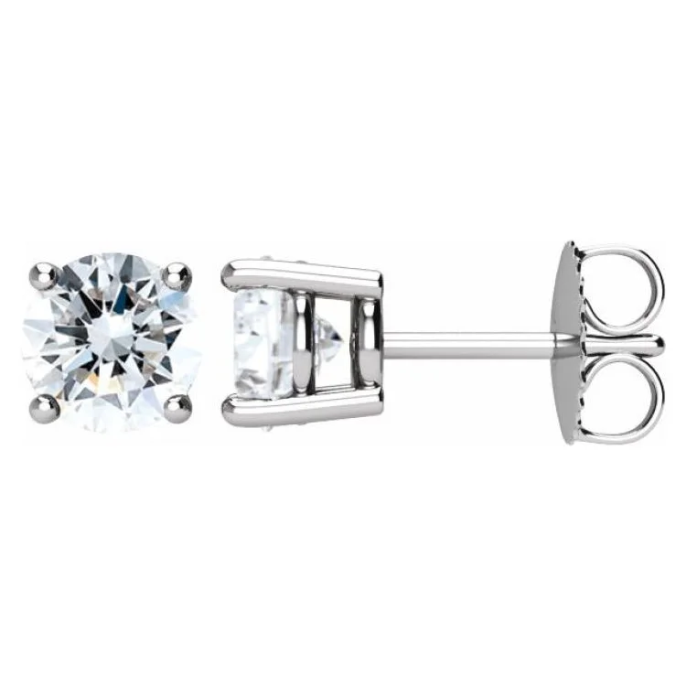 ladies earrings expensive-Platinum 1 1/2 CTW Natural Diamond Stud Earrings