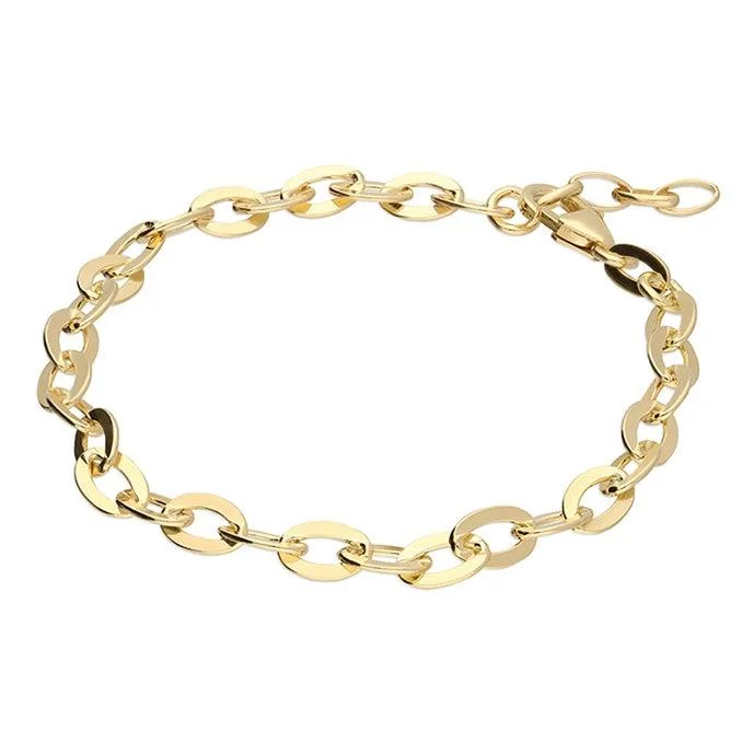 Ladies bracelets lead glow -Oval Links Bracelet - 24ct Gold Vermeil