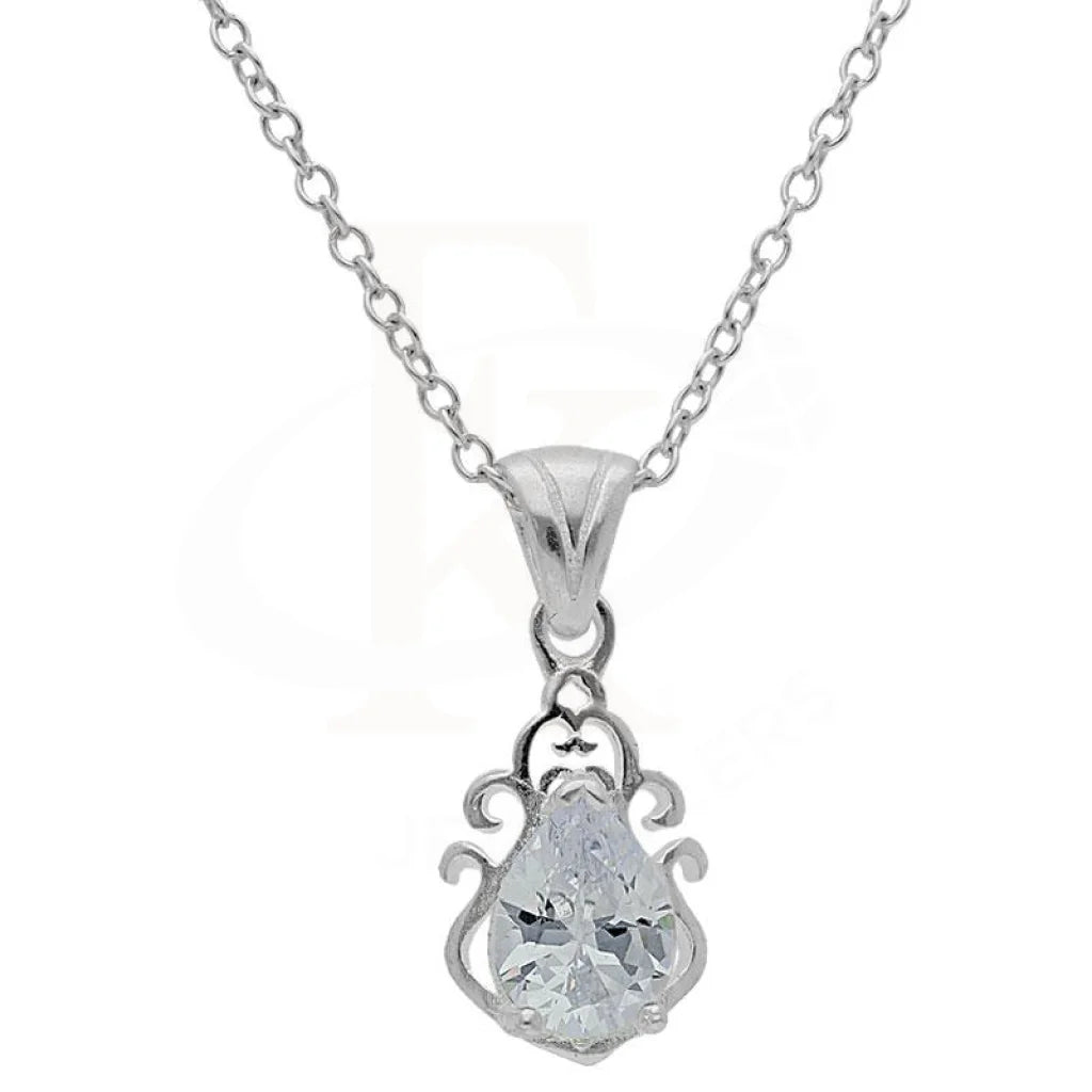 Ladies necklaces joy radiance -Sterling Silver 925 Necklace (Chain With Solitaire Pendant) - FKJNKLSL3059