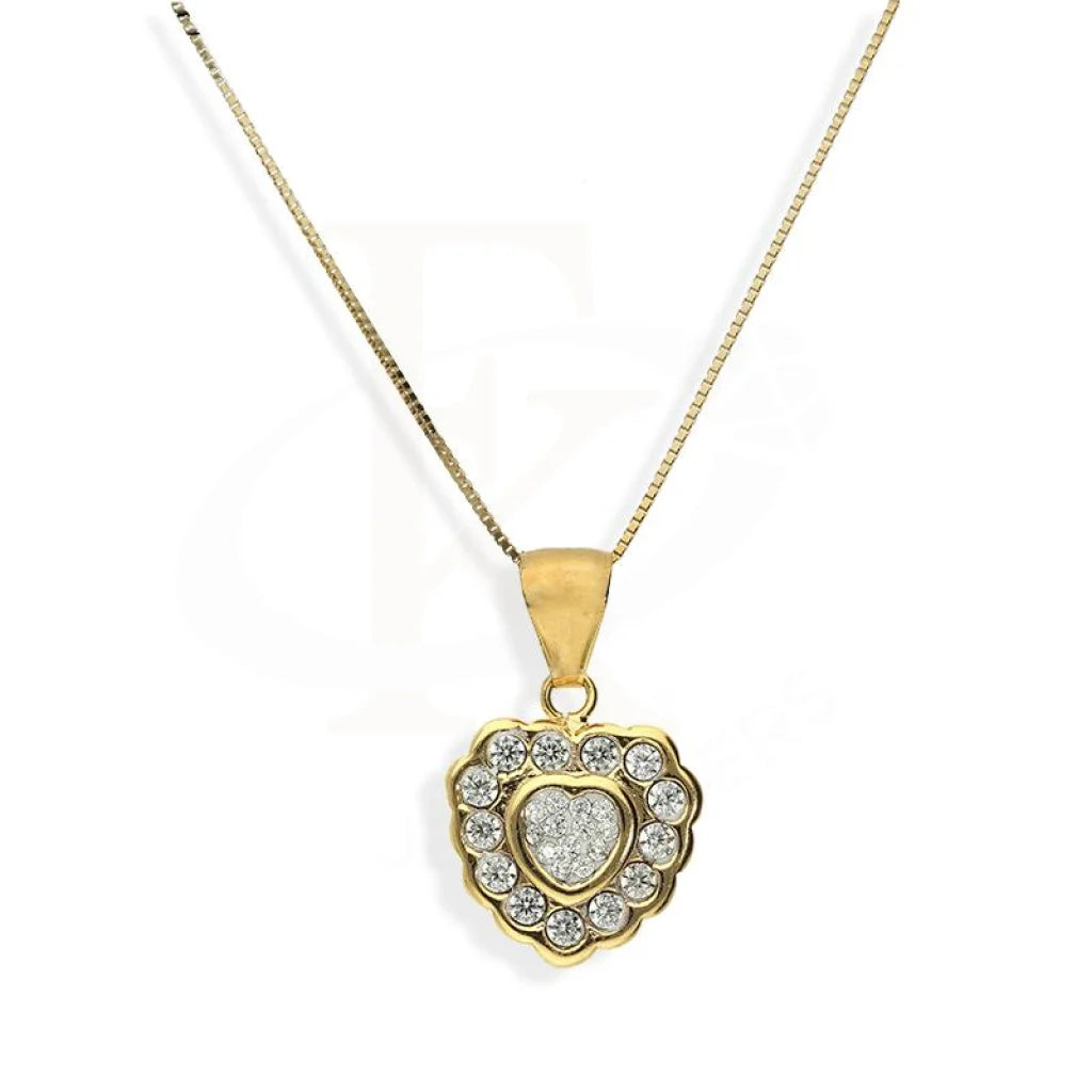 Ladies necklaces carved charm -Gold Necklace (Chain with Pendant) 18KT - FKJNKL18K2347