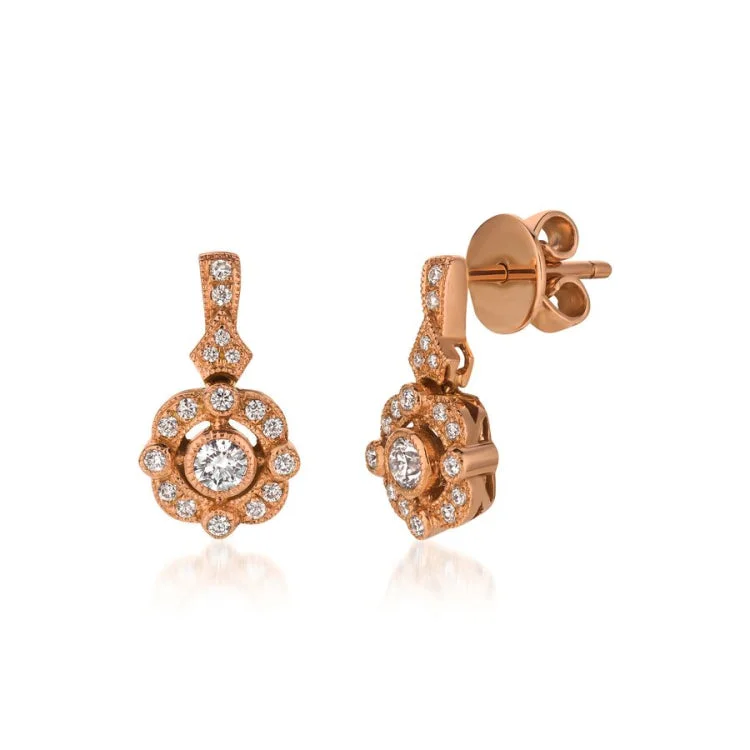 ladies earrings harmony-Le Vian 14K Strawberry Gold Earrings