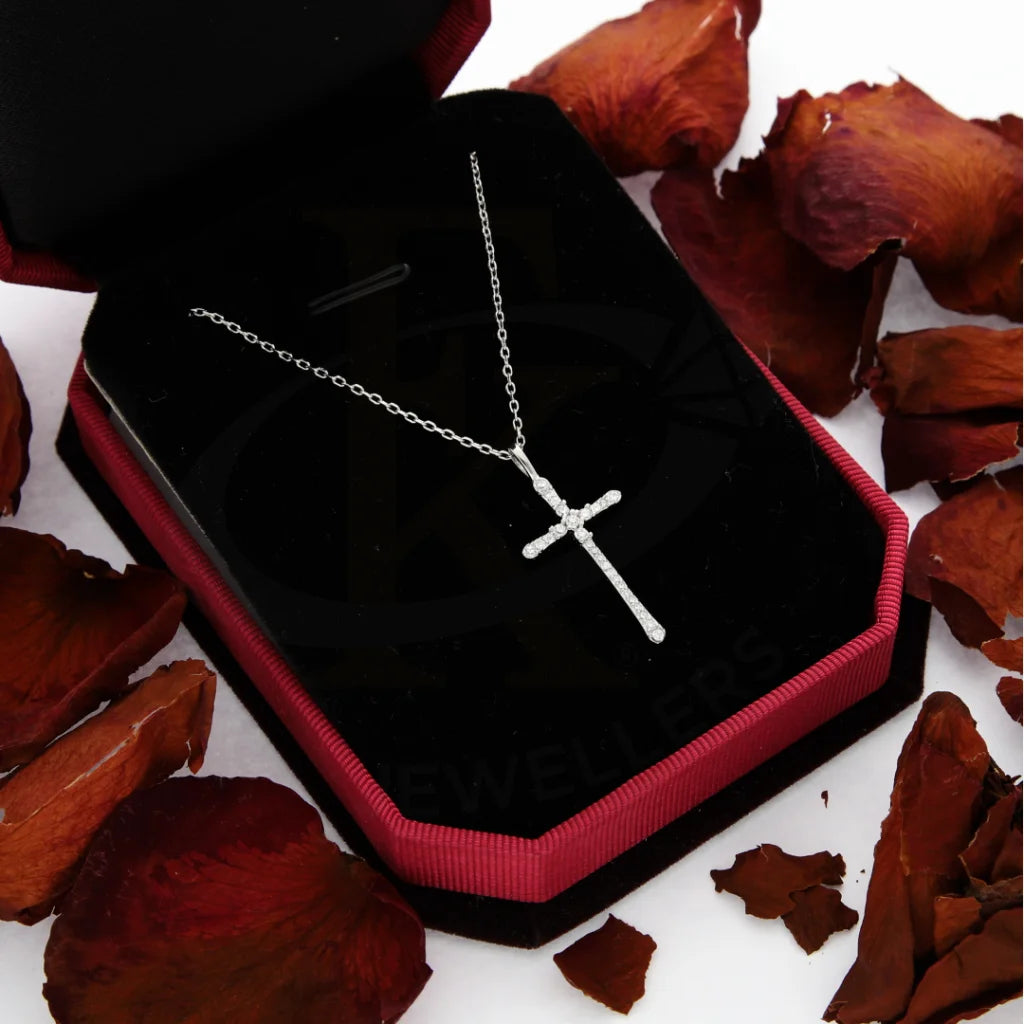 Ladies necklaces stage shine -Sterling Silver 925 Holy Cross Necklace - FKJNKLSL8594