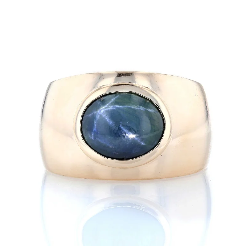 ladies rings polished-Bezel Set Star Sapphire Ring