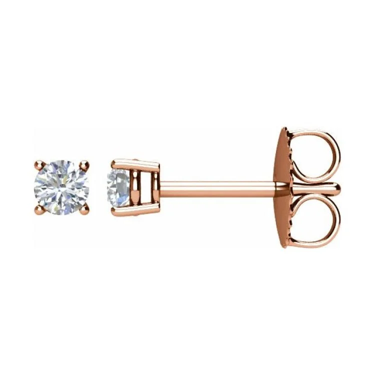 ladies earrings unique-14K Rose 1/5 CTW Natural Diamond Stud Earrings