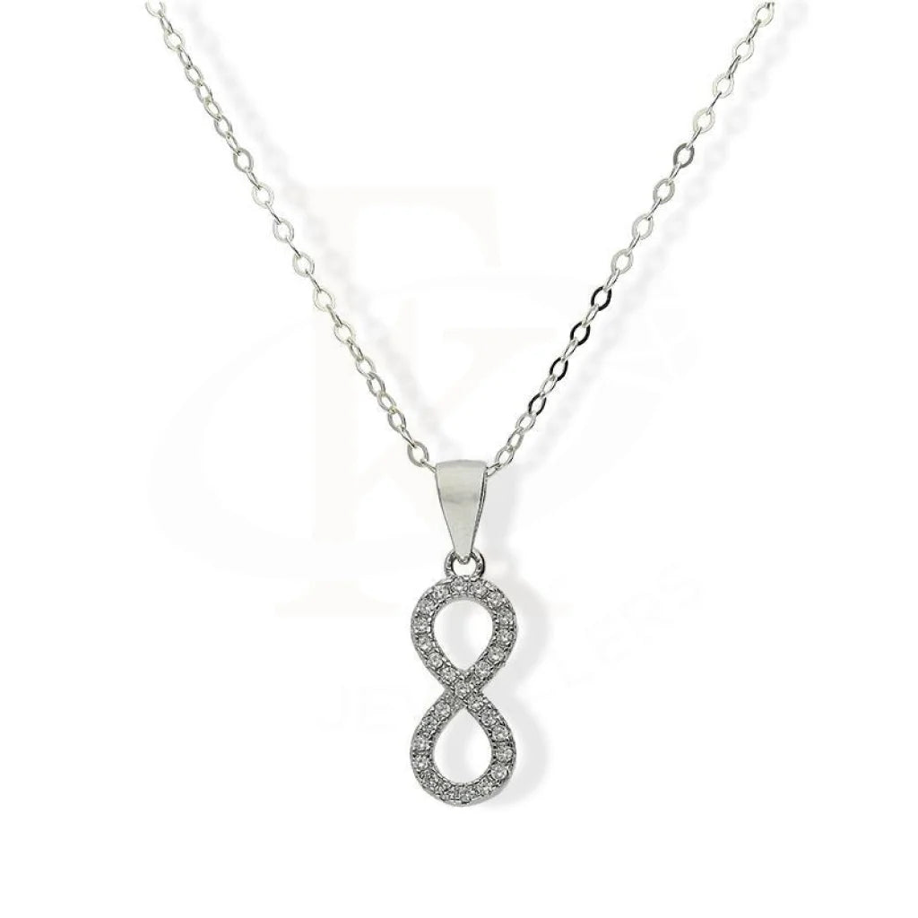 Ladies necklaces new glow chain -Sterling Silver 925 Necklace (Chain With Infinity Pendant) - FKJNKLSL3060