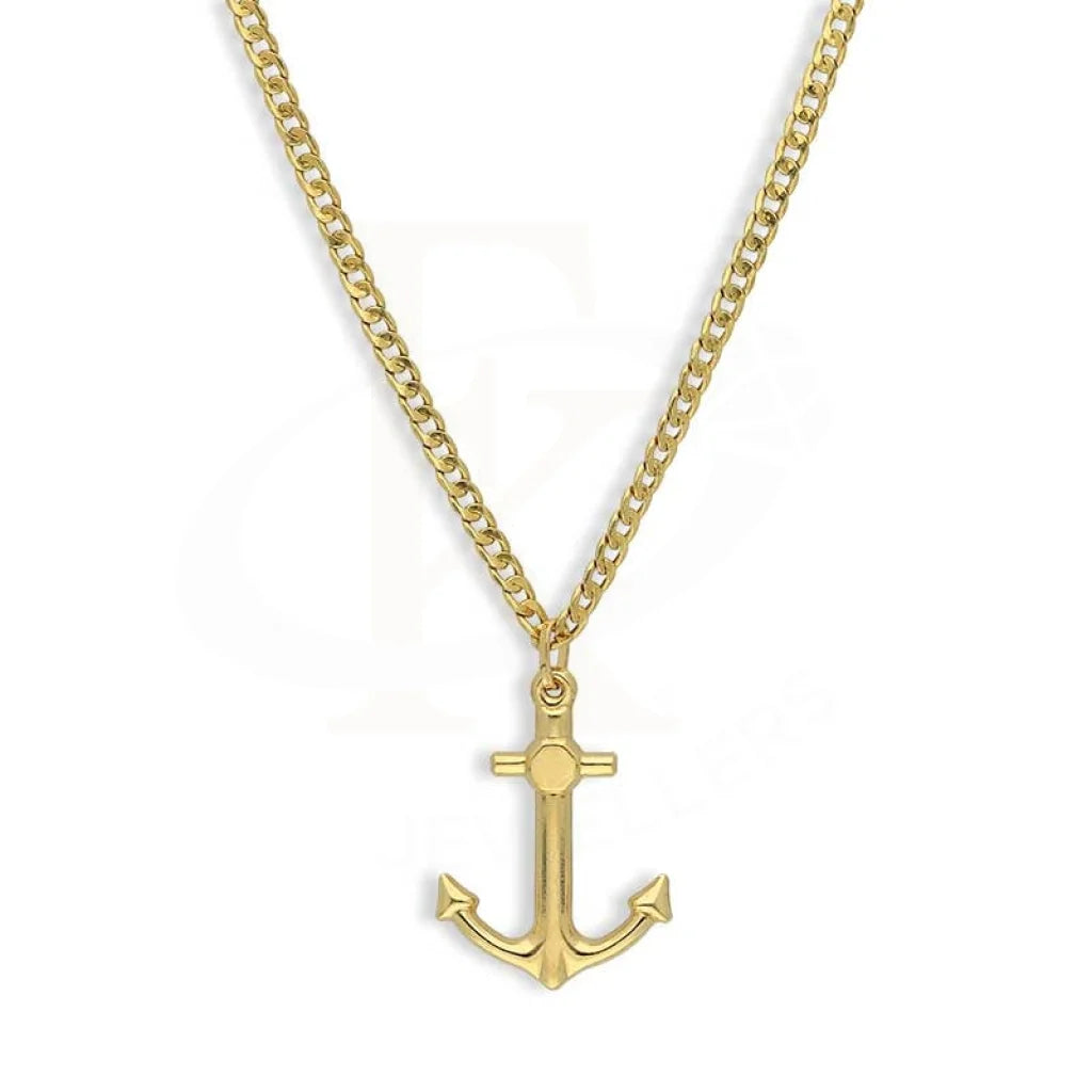 Ladies necklaces spark shine -Gold Necklace (Chain With Anchor Pendant) 18KT - FKJNKL18K3131