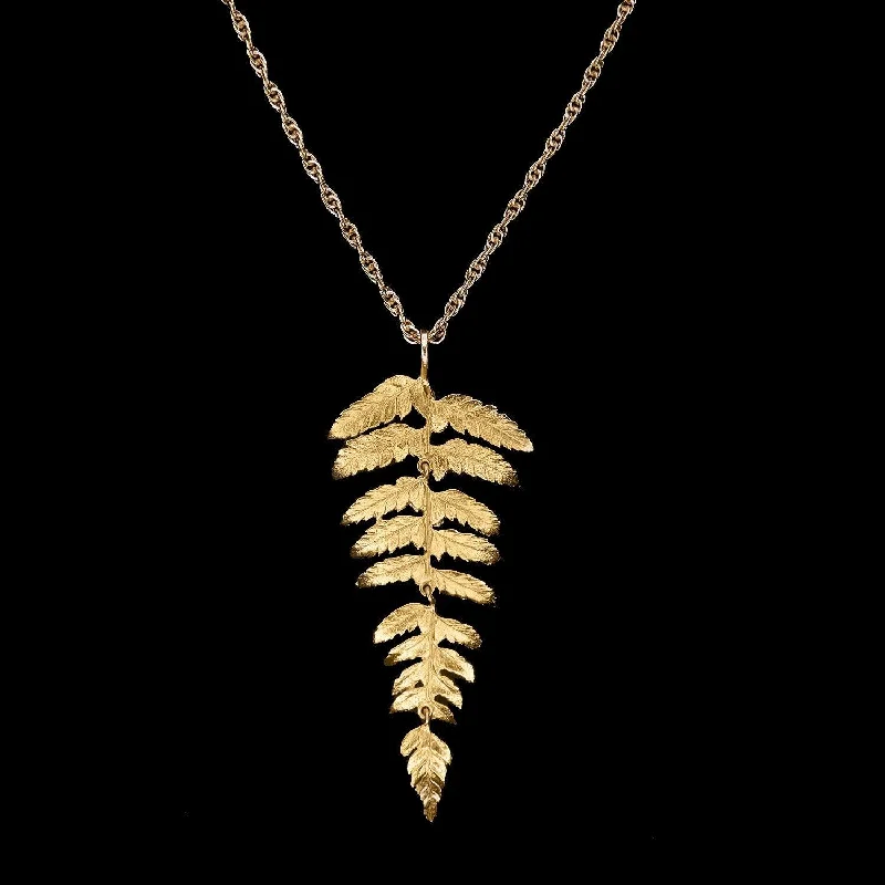 Ladies necklaces aura radiance -Fine Fern Long Necklace