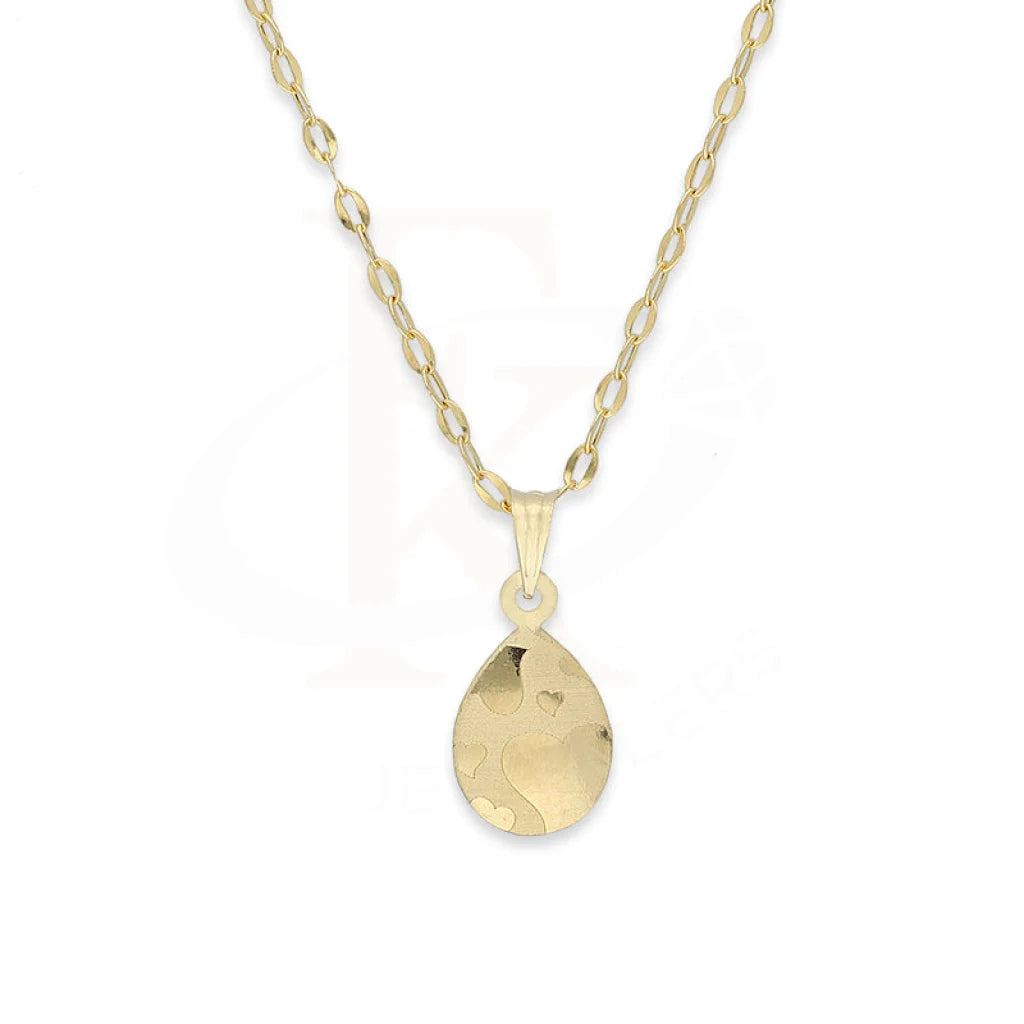 Ladies necklaces rose gold shine -Gold Necklace (Chain With Pear Shaped Pendant) 18KT - FKJNKL18K5122