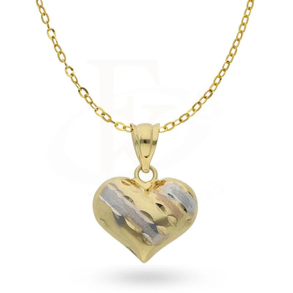 Ladies necklaces aquamarine shine -Gold Necklace (Chain with Heart Shaped Pendant) 18KT - FKJNKL18K1997