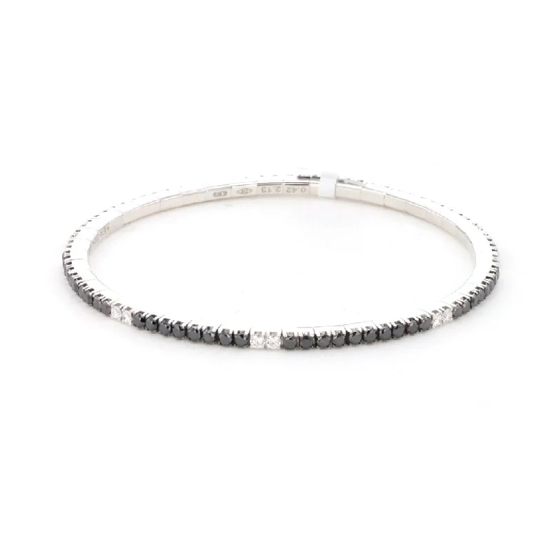 Ladies bracelets dear charm -Black & White Diamond Stretch Bracelet