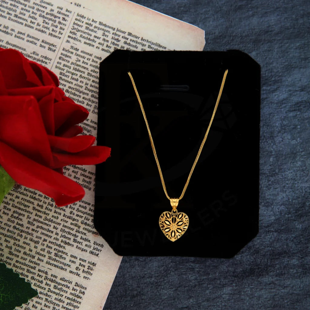 Ladies necklaces fate charm -Gold Necklace (Chain with Heart Pendant) 21KT - FKJNKL21KM8392