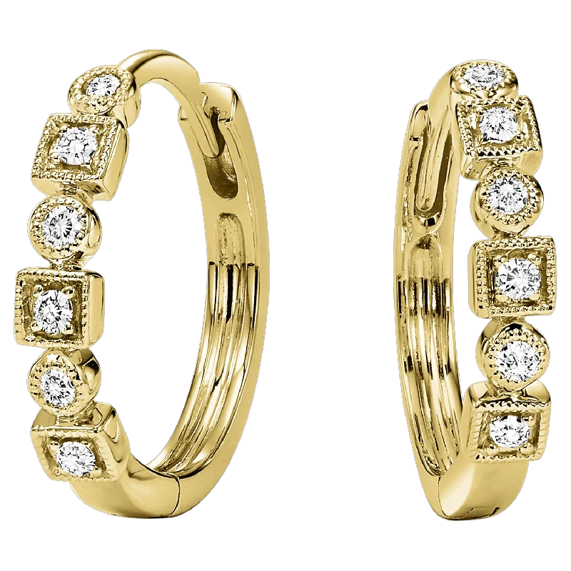 ladies earrings crescent-14K Yellow Diamond Mixable Earring 1/7 ctw