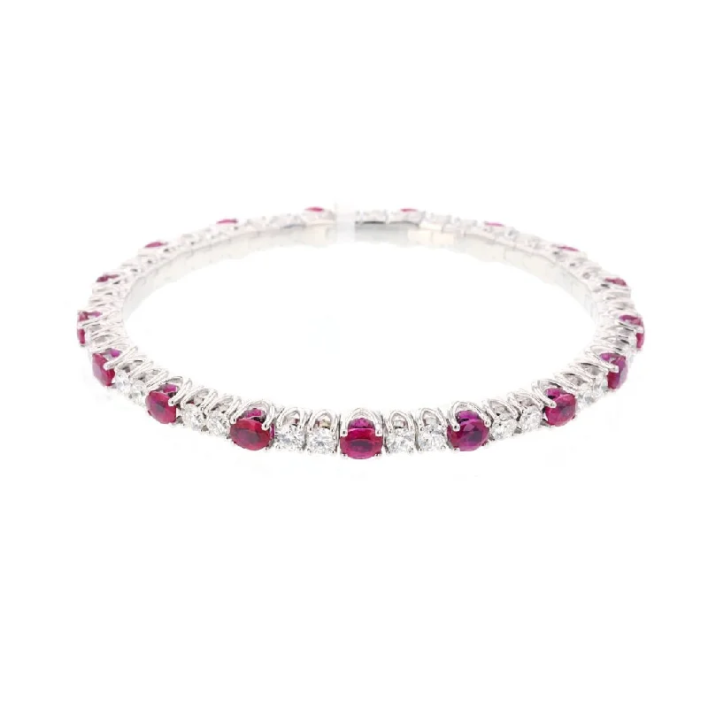 Ladies bracelets turquoise sparkle -Ruby & Diamond Stretch Bracelet