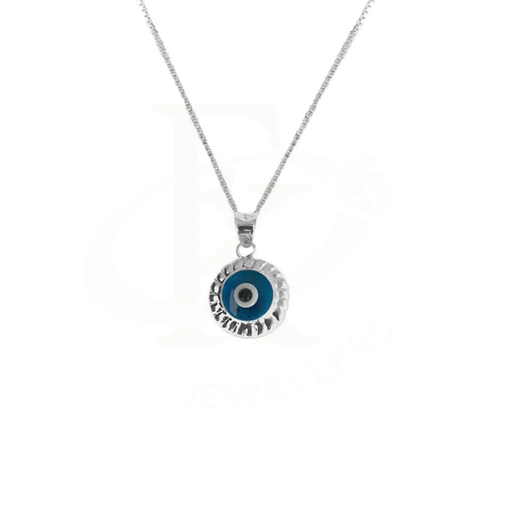 Ladies necklaces spike glow -Sterling Silver 925 Necklace (Chain with Evil Eye Pendant) - FKJNKL1695