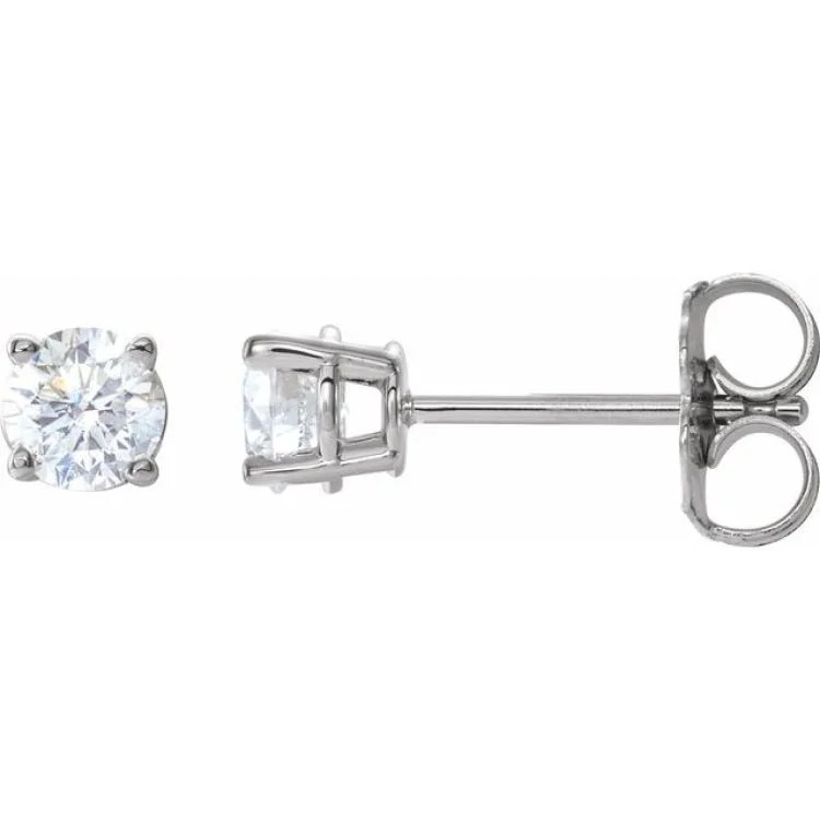 ladies earrings edwardian-14K White 1/2 CTW Natural Diamond Stud Earrings