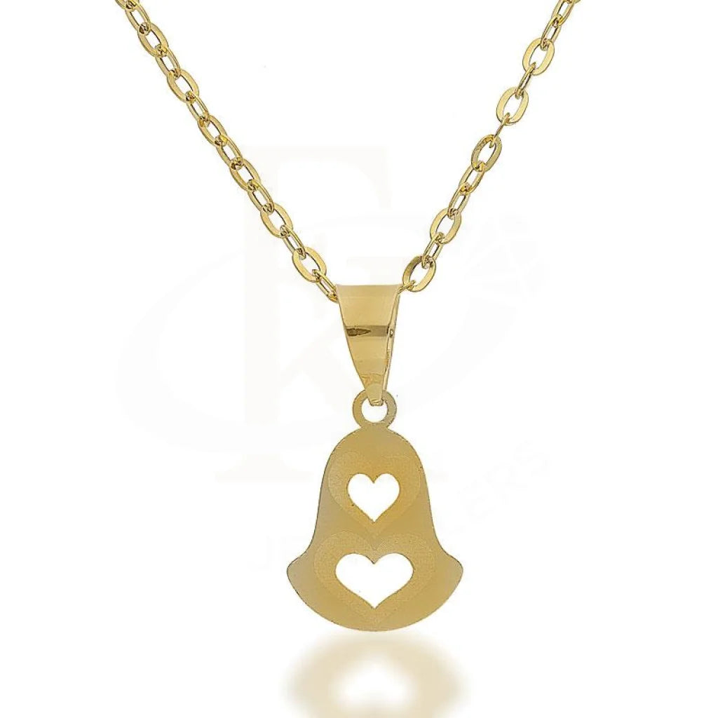 Ladies necklaces hunt radiance -Gold Necklace (Chain with Heart Bell Pendant) 18KT - FKJNKL18K2080