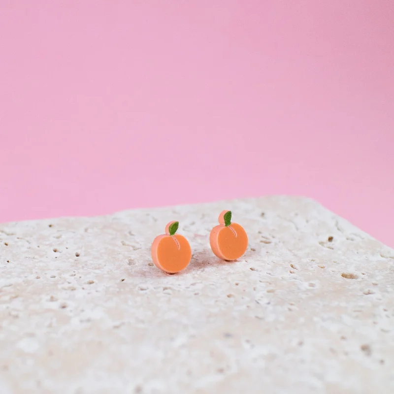 ladies earrings round-Peach Earrings