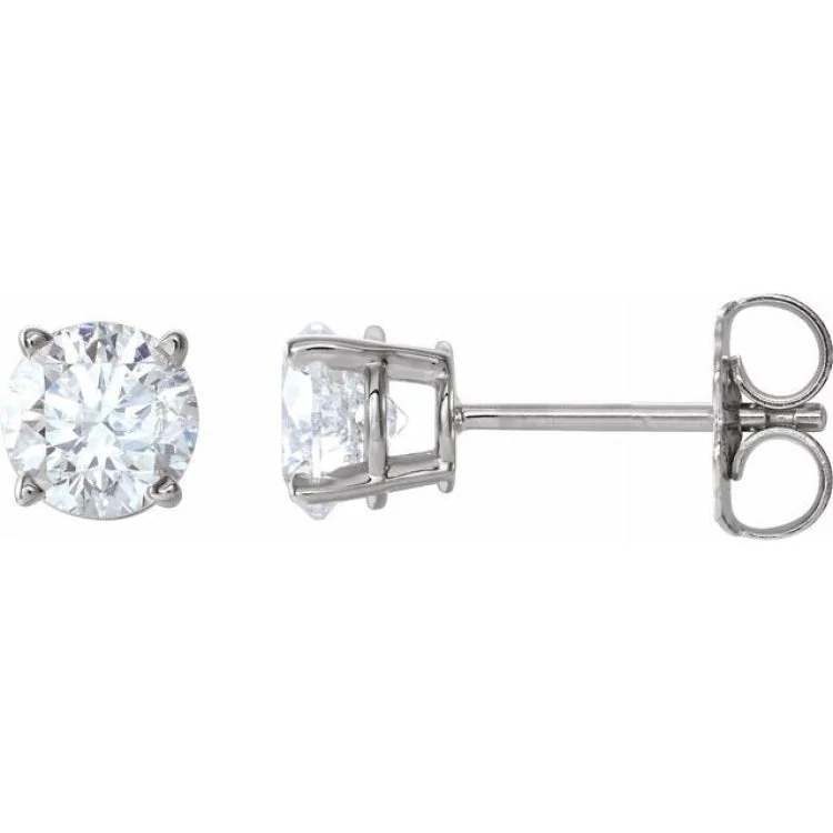 ladies earrings blue nile-14K White 1 CTW Natural Diamond Stud Earrings