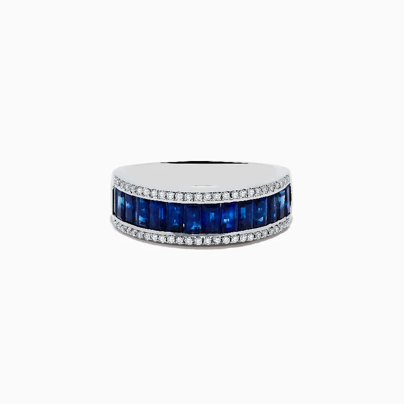 ladies rings auction-Royale Bleu 14K White Gold Blue Sapphire and Diamond Ring