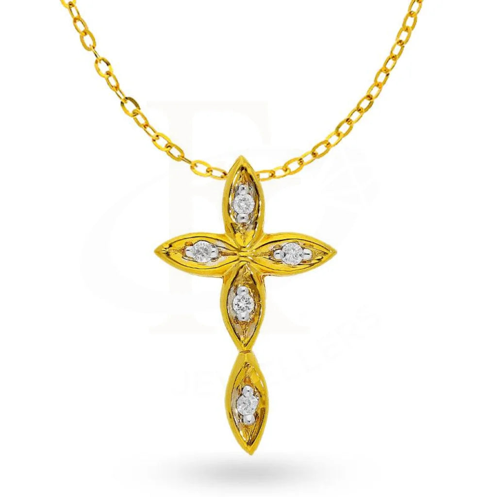 Ladies necklaces luxe radiance -Diamond Cross Necklace in 18KT Gold - FKJNKL18K2010